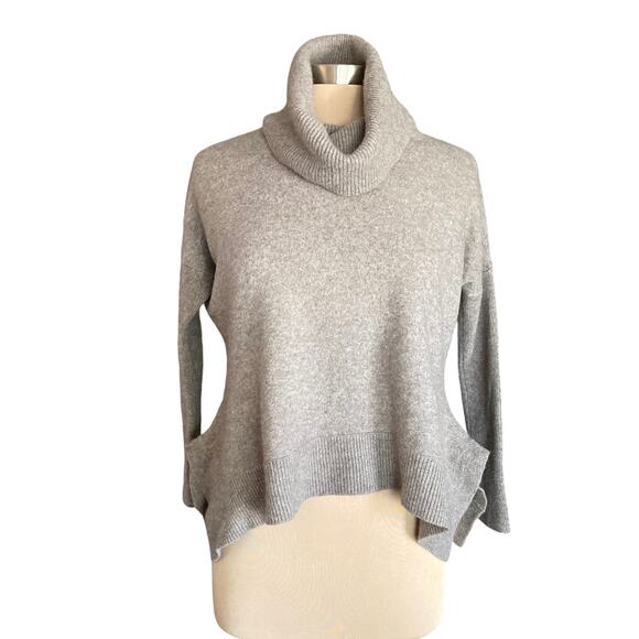 Cynthia Rowley 100% Cashmere Turtleneck Sweater Taupe SMALL Fall Cozy Warm - Picture 1 of 5
